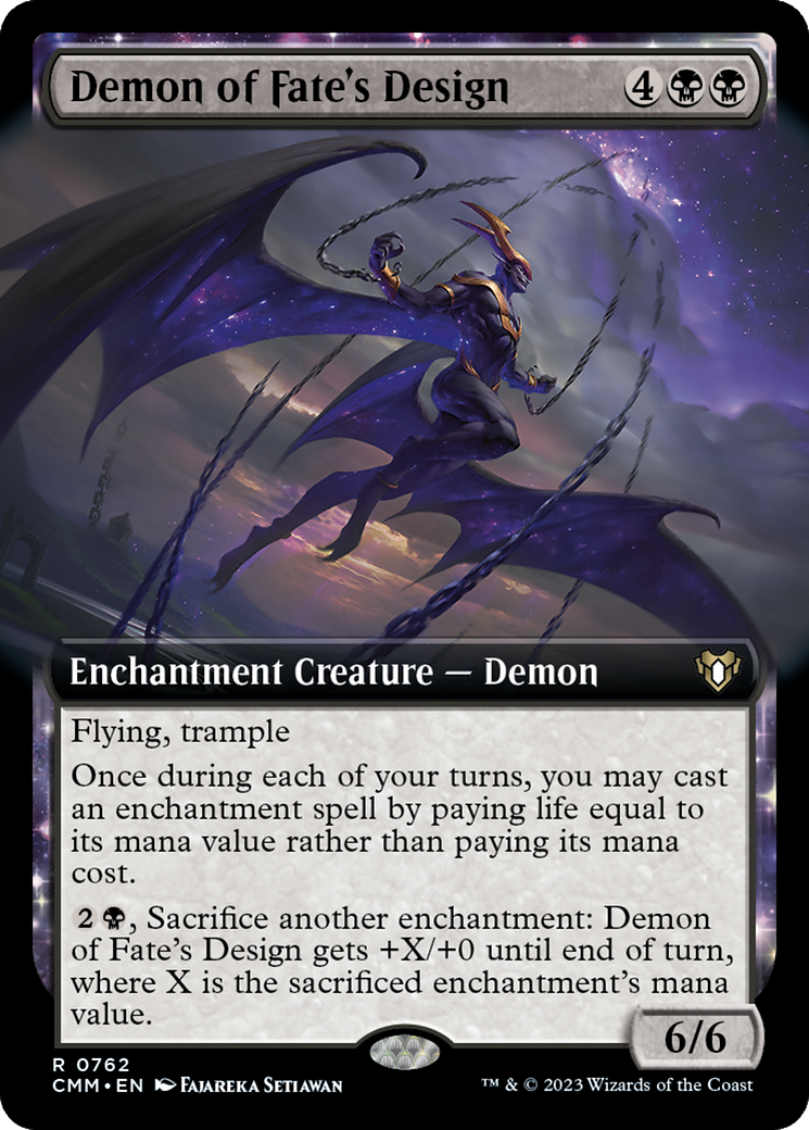 Demon of Fate's Design (Extended Art) [Commander Masters] | Nerdhalla Games