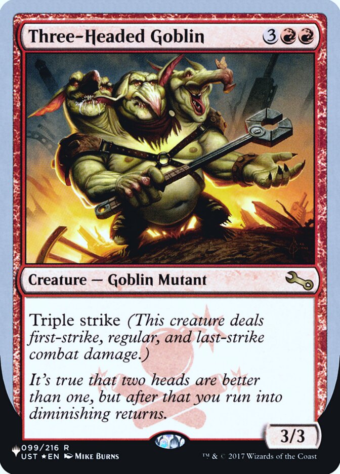 Three-Headed Goblin (Unfinity Foil Edition) [The List] | Nerdhalla Games