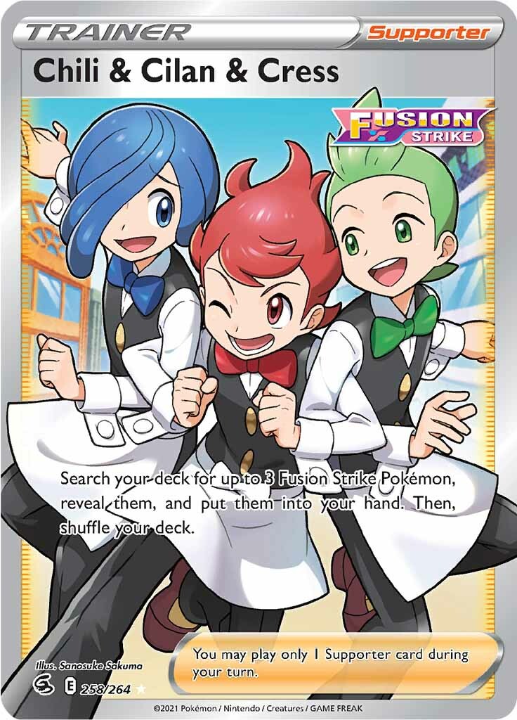 Chili & Cilan & Cress (258/264) [Sword & Shield: Fusion Strike] | Nerdhalla Games