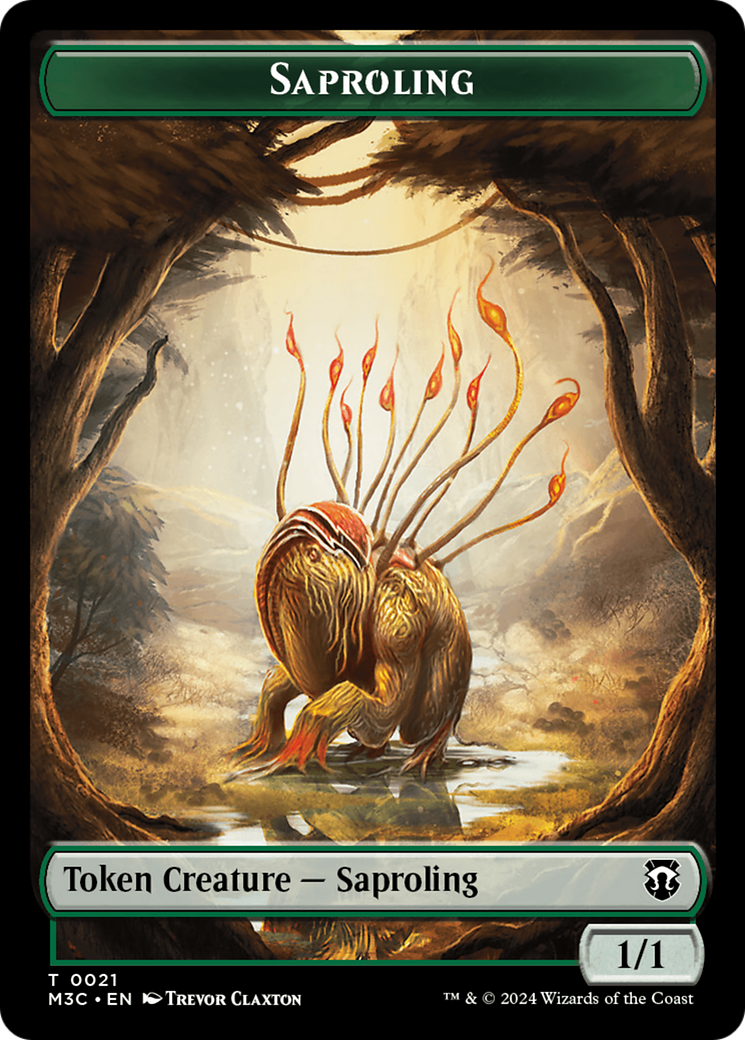 Tarmogoyf // Saproling Double-Sided Token [Modern Horizons 3 Commander Tokens] | Nerdhalla Games