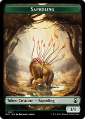 Tarmogoyf // Saproling Double-Sided Token [Modern Horizons 3 Commander Tokens] | Nerdhalla Games