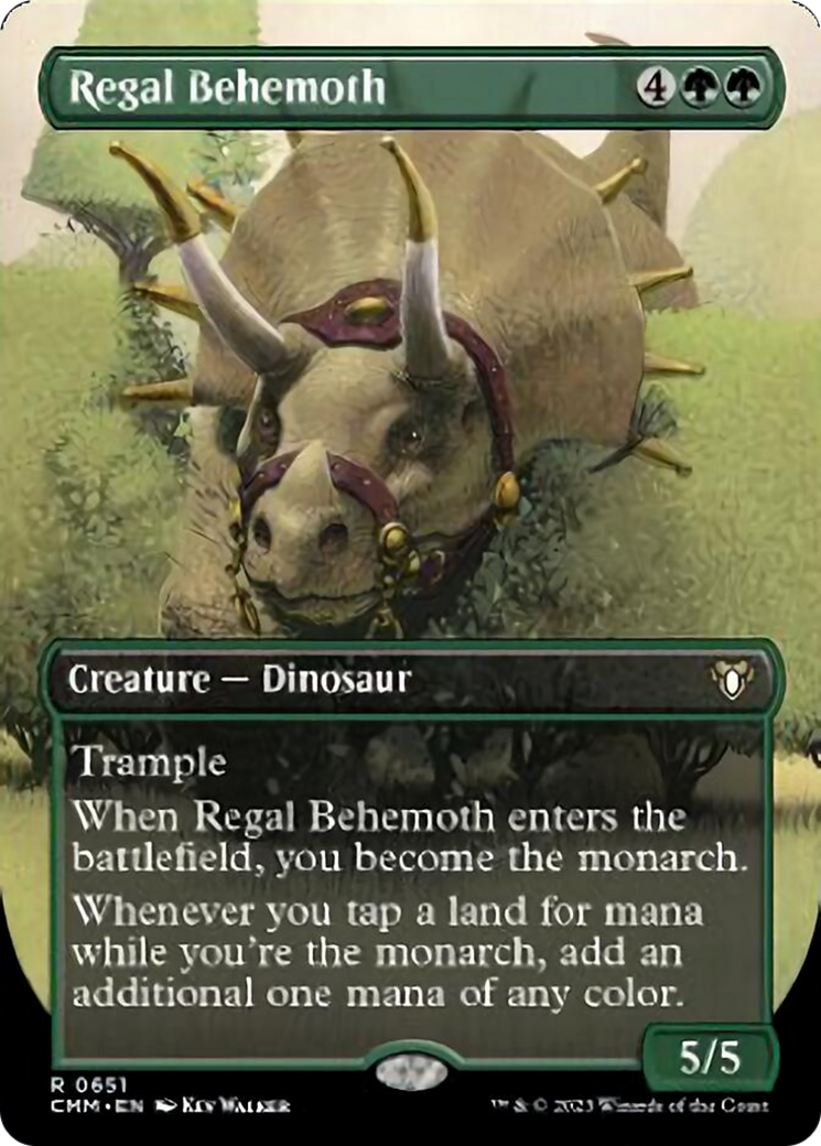 Regal Behemoth (Borderless Alternate Art) [Commander Masters] | Nerdhalla Games