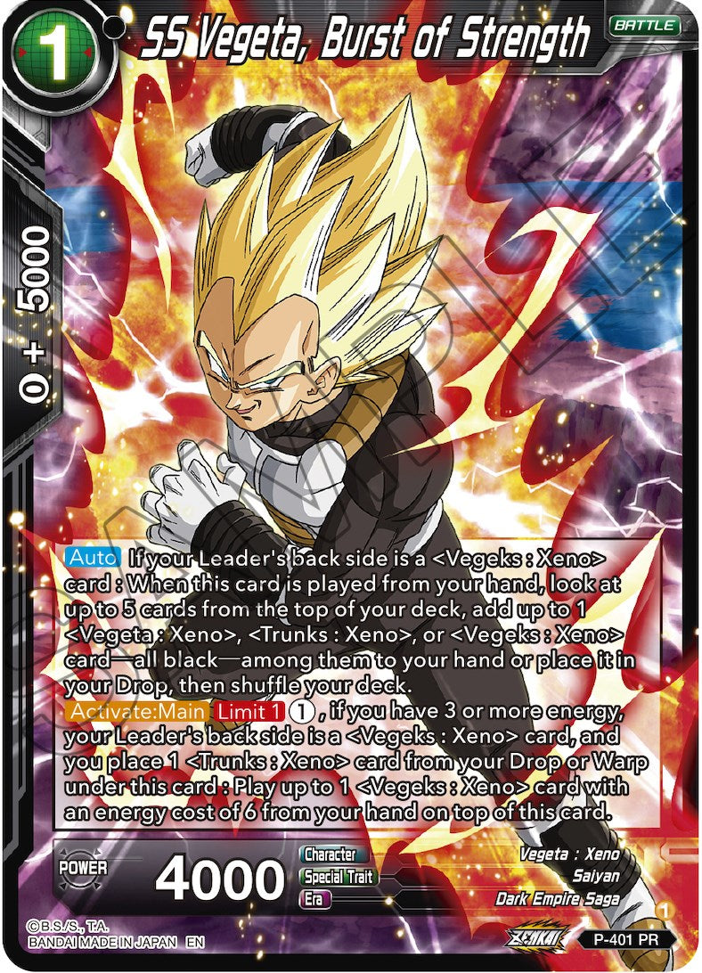 SS Vegeta, Burst of Strength (P-401) [Promotion Cards] | Nerdhalla Games