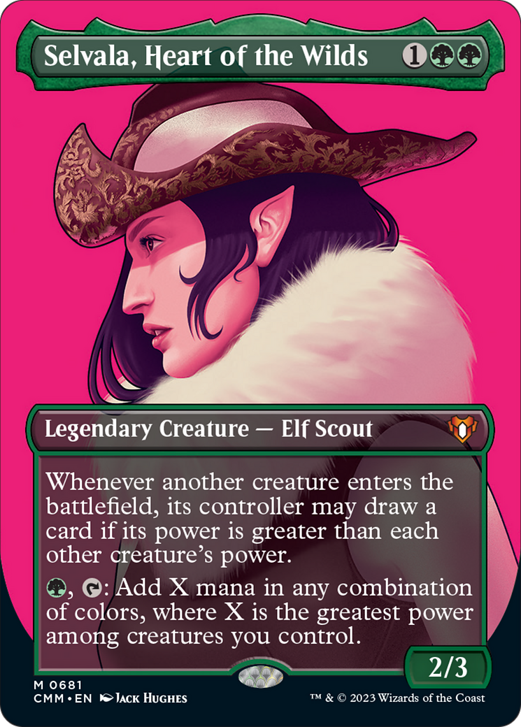 Selvala, Heart of the Wilds (Borderless Profile) [Commander Masters] | Nerdhalla Games