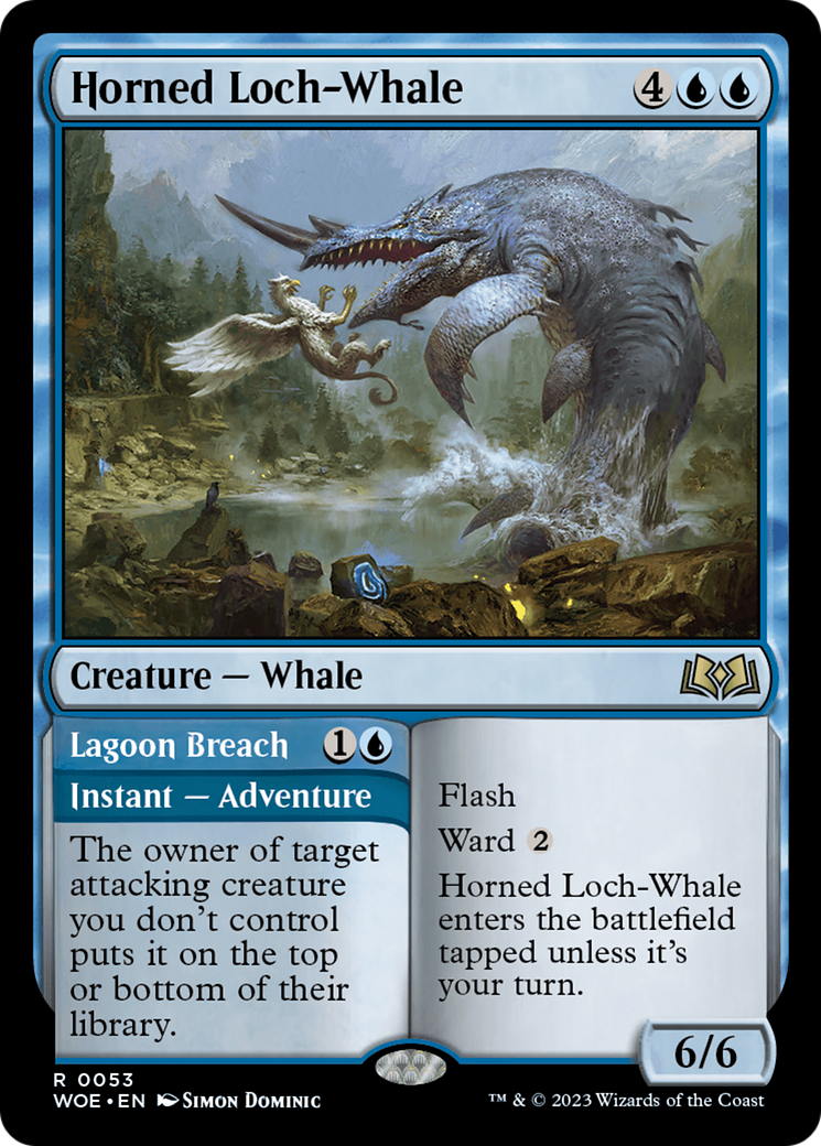 Horned Loch-Whale // Lagoon Breach [Wilds of Eldraine] | Nerdhalla Games