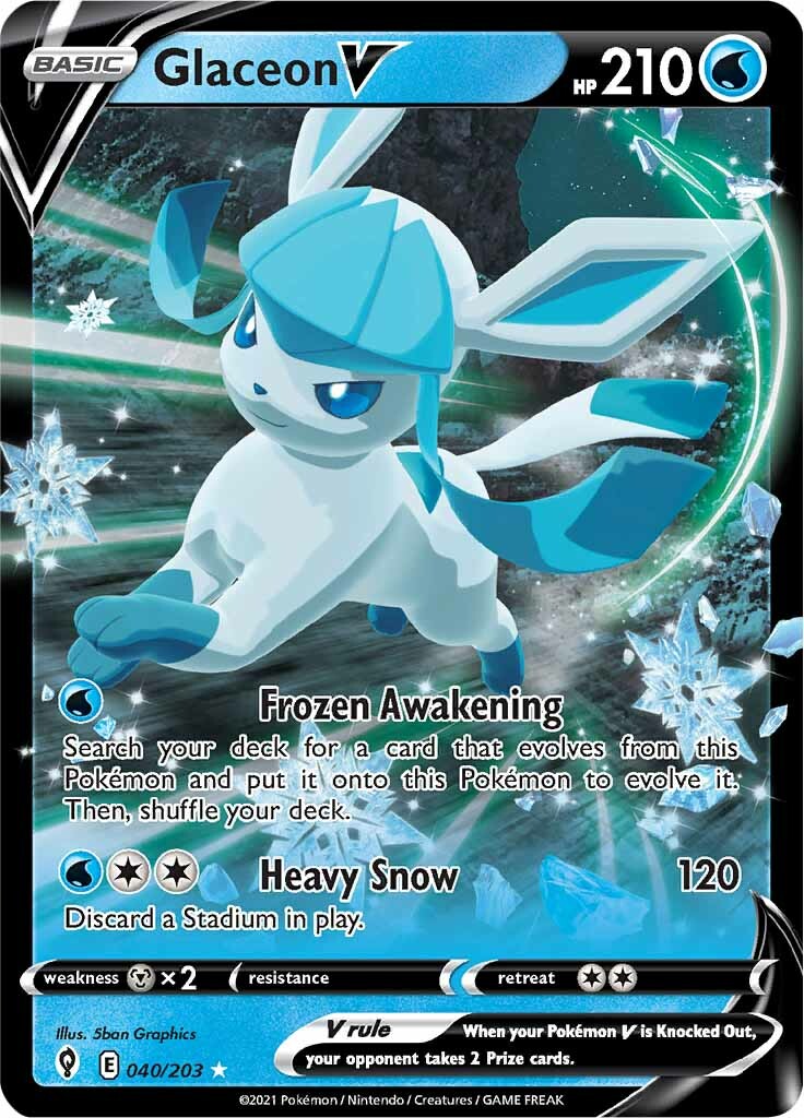 Glaceon V (040/203) [Sword & Shield: Evolving Skies] | Nerdhalla Games