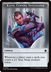 Emblem - Kaito, Cunning Infiltrator // Ninja Doubled-Sided Token [Foundations Tokens] | Nerdhalla Games