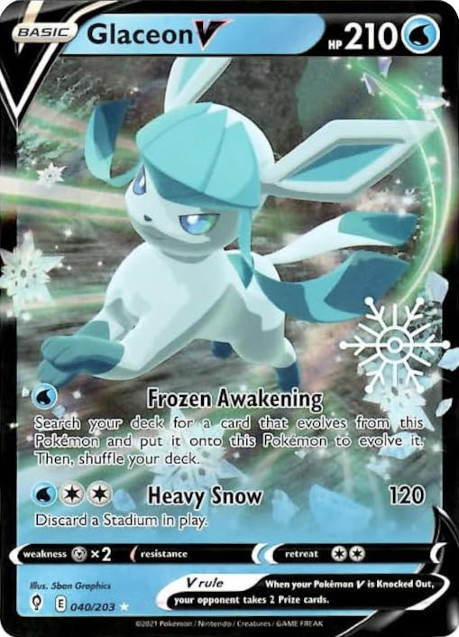 Glaceon V (040/203) (Holiday Calendar) [Sword & Shield: Evolving Skies] | Nerdhalla Games