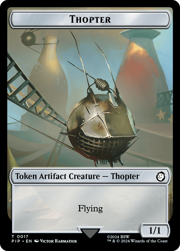 Treasure (0018) // Thopter Double-Sided Token [Fallout Tokens] | Nerdhalla Games