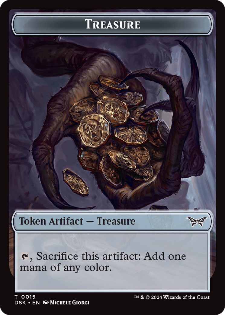 Treasure // Copy Double-Sided Token [Duskmourn: House of Horror Tokens] | Nerdhalla Games