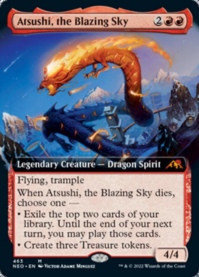 Atsushi, the Blazing Sky (Extended Art) [Kamigawa: Neon Dynasty] | Nerdhalla Games