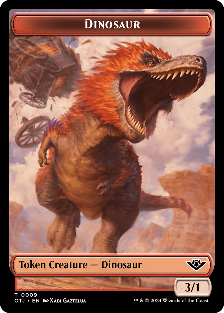 Dinosaur Token [Outlaws of Thunder Junction Tokens] | Nerdhalla Games