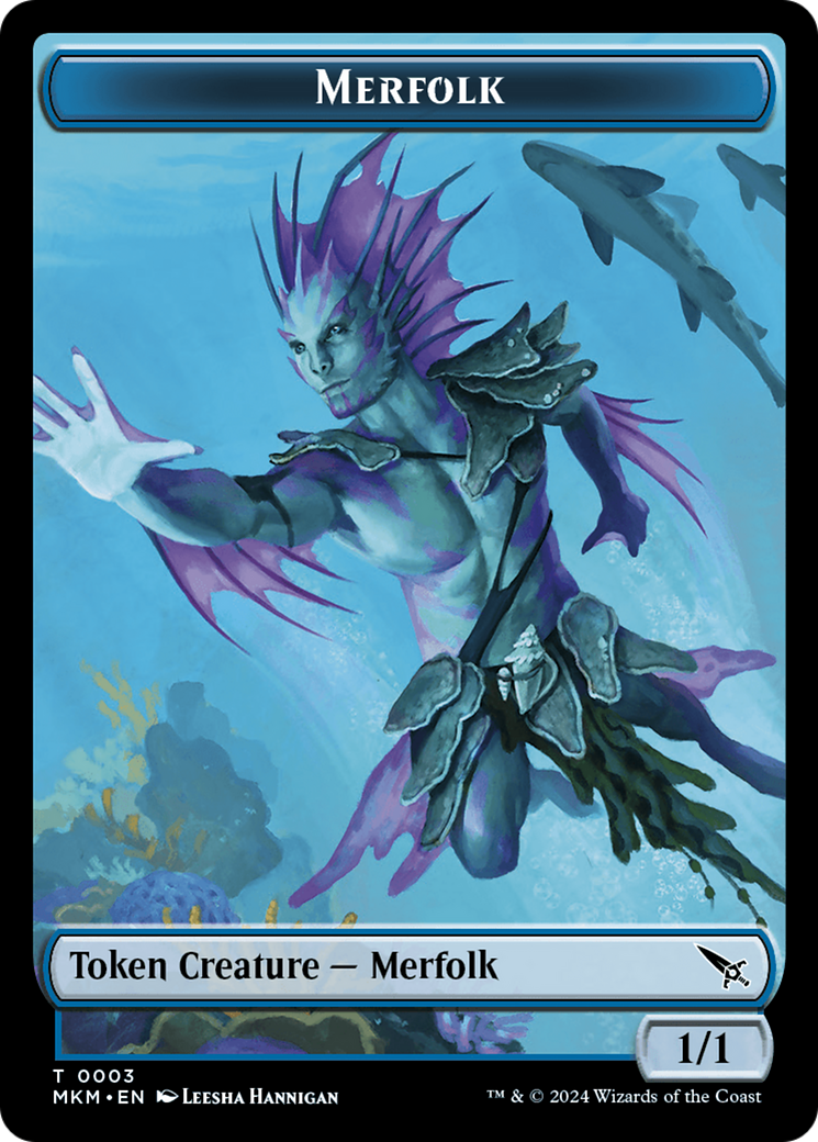 Thopter (0020) // Merfolk Double-Sided Token [Murders at Karlov Manor Tokens] | Nerdhalla Games