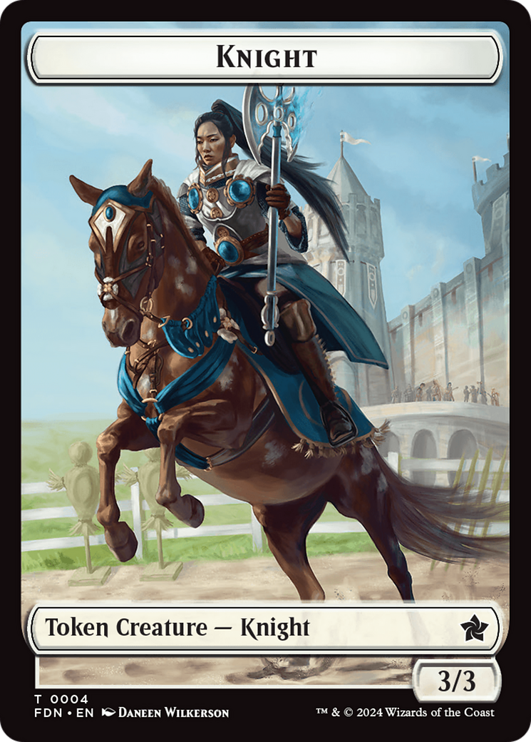 Human // Knight Double-Sided Token [Foundations Tokens] | Nerdhalla Games