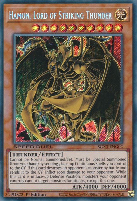 Hamon, Lord of Striking Thunder [SGX3-ENG02] Secret Rare | Nerdhalla Games