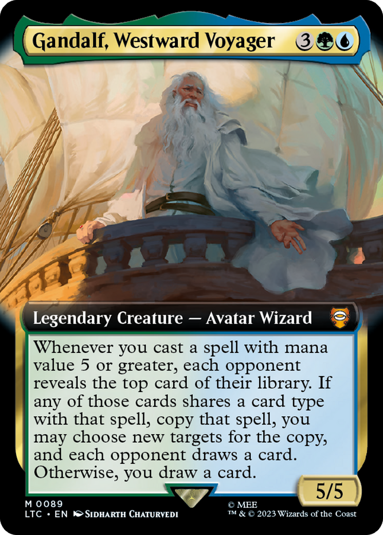 Gandalf, Westward Voyager (Extended Art) [The Lord of the Rings: Tales of Middle-Earth Commander] | Nerdhalla Games