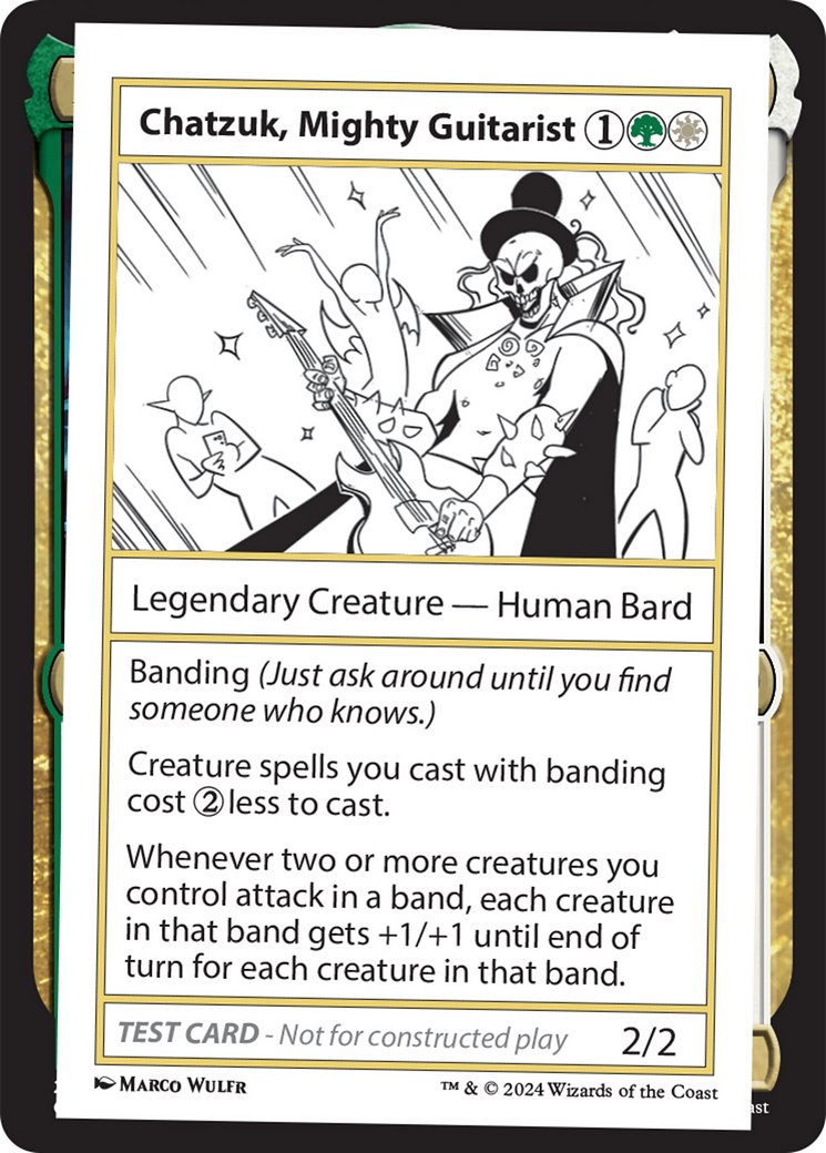 Chatzuk, Mighty Guitarist [Mystery Booster 2 Playtest Cards] | Nerdhalla Games