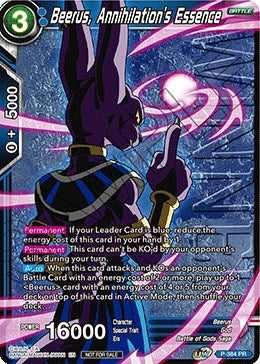 Beerus, Annihilation's Essence (Tournament Pack Vol. 8) (Winner) (P-384) [Tournament Promotion Cards] | Nerdhalla Games