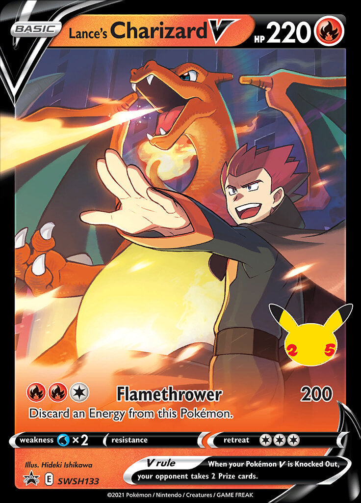 Lance's Charizard V (SWSH133) (Celebrations) [Sword & Shield: Black Star Promos] | Nerdhalla Games