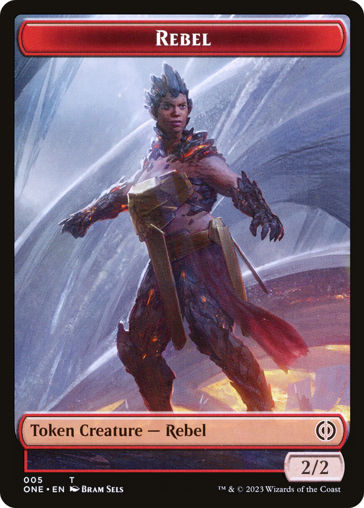 Rebel // The Hollow Sentinel Double-Sided Token [Phyrexia: All Will Be One Tokens] | Nerdhalla Games