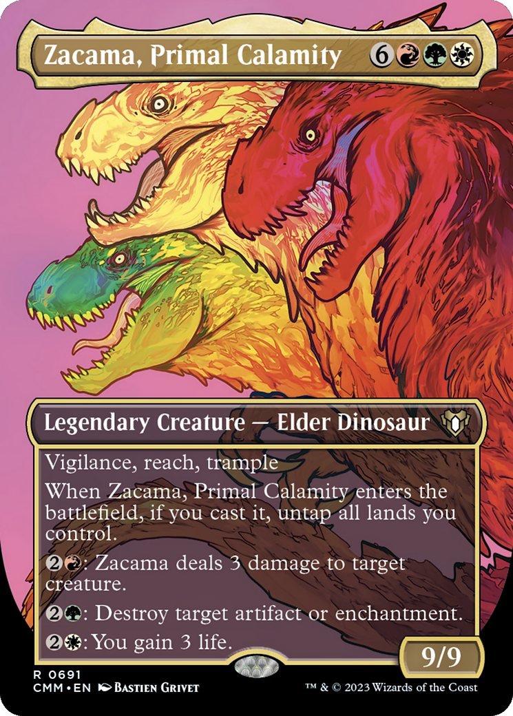 Zacama, Primal Calamity (Borderless Profile) [Commander Masters] | Nerdhalla Games