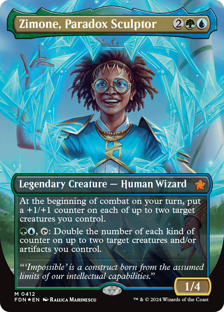 Zimone, Paradox Sculptor (Borderless) (Mana Foil) [Foundations] | Nerdhalla Games