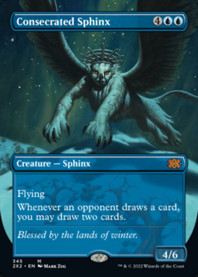 Consecrated Sphinx (Borderless Alternate Art) [Double Masters 2022] | Nerdhalla Games