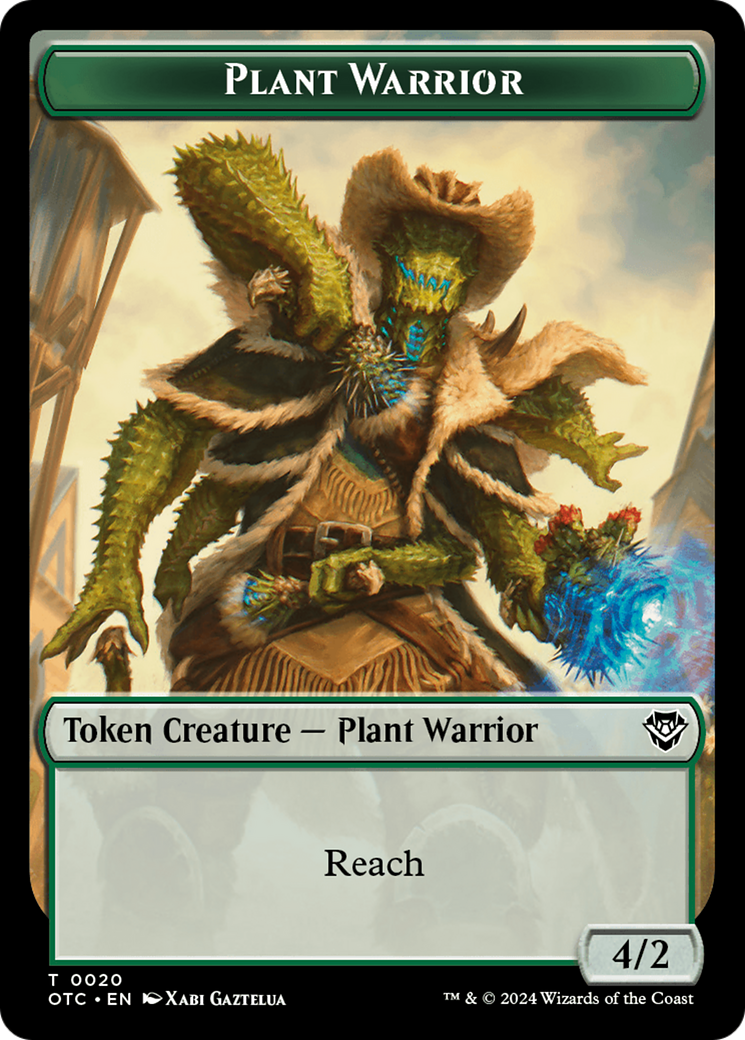 Plant Warrior // Treasure Double-Sided Token [Outlaws of Thunder Junction Commander Tokens] | Nerdhalla Games