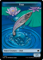 Fish // Warren Warleader Double-Sided Token [Bloomburrow Tokens] | Nerdhalla Games