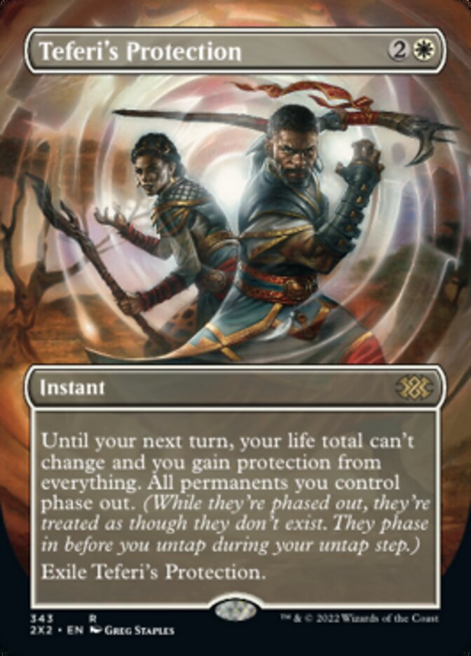 Teferi's Protection (Borderless Alternate Art) [Double Masters 2022] | Nerdhalla Games