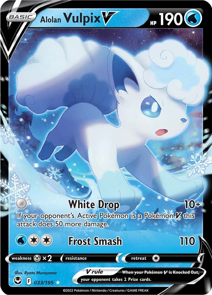 Alolan Vulpix V (033/195) [Sword & Shield: Silver Tempest] | Nerdhalla Games