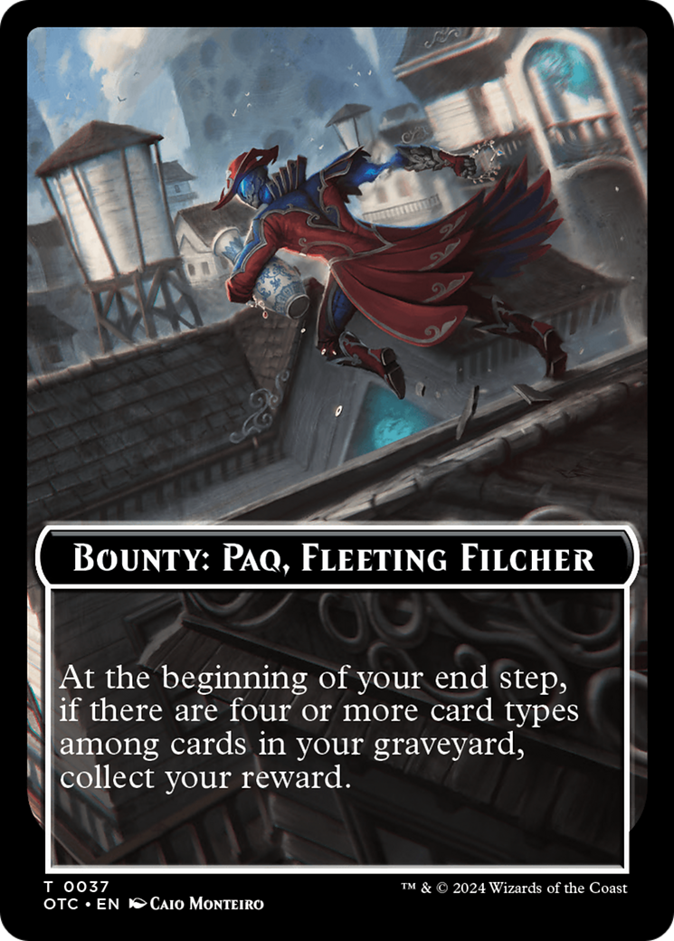 Bounty: Paq, Fleeting Filcher // Bounty Rules Double-Sided Token [Outlaws of Thunder Junction Commander Tokens] | Nerdhalla Games