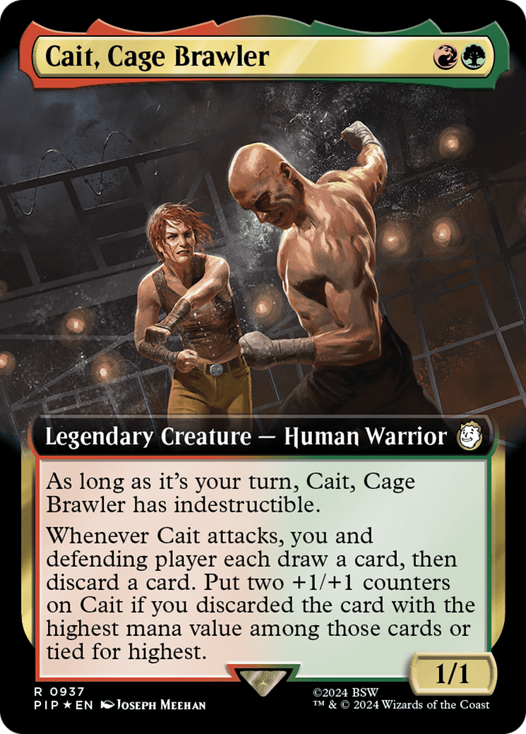 Cait, Cage Brawler (Extended Art) (Surge Foil) [Fallout] | Nerdhalla Games