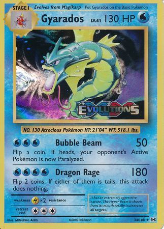 Gyarados (34/108) (XY Evolutions Prerelease) [XY: Black Star Promos] | Nerdhalla Games