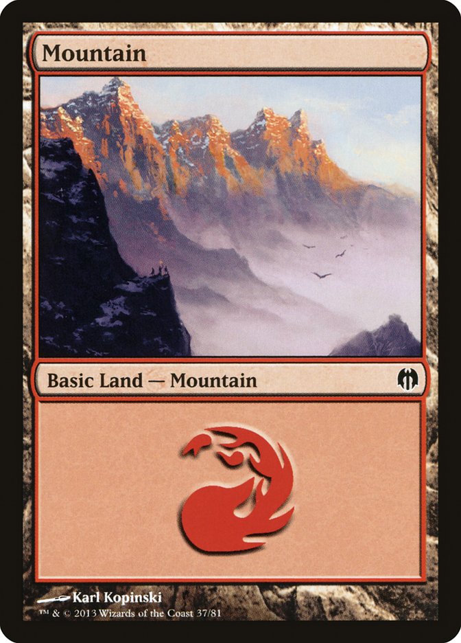 Mountain (37) [Duel Decks: Heroes vs. Monsters] | Nerdhalla Games