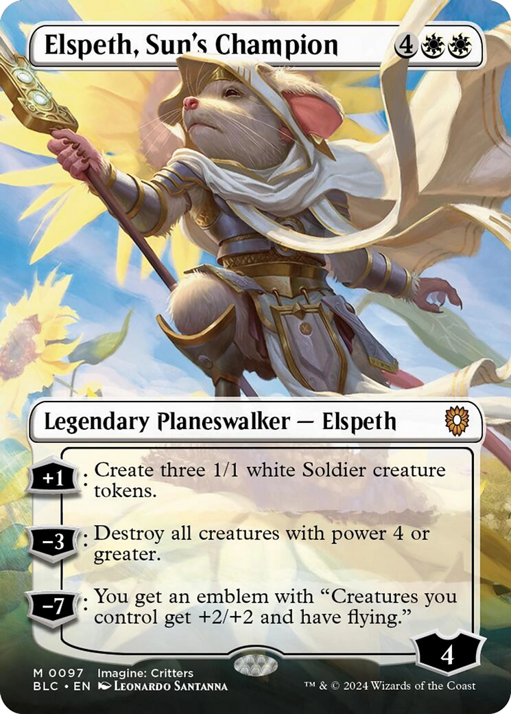 Elspeth, Sun's Champion (Borderless) [Bloomburrow Commander] | Nerdhalla Games