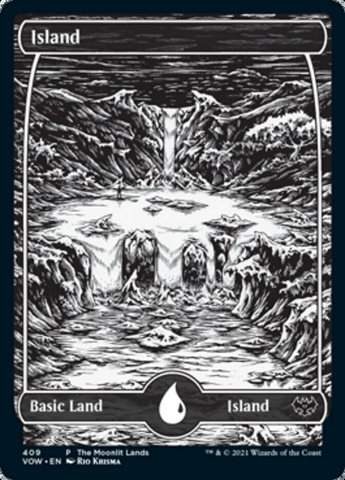 Island (The Moonlit Lands) (Foil Etched) [Innistrad: Crimson Vow Promos] | Nerdhalla Games