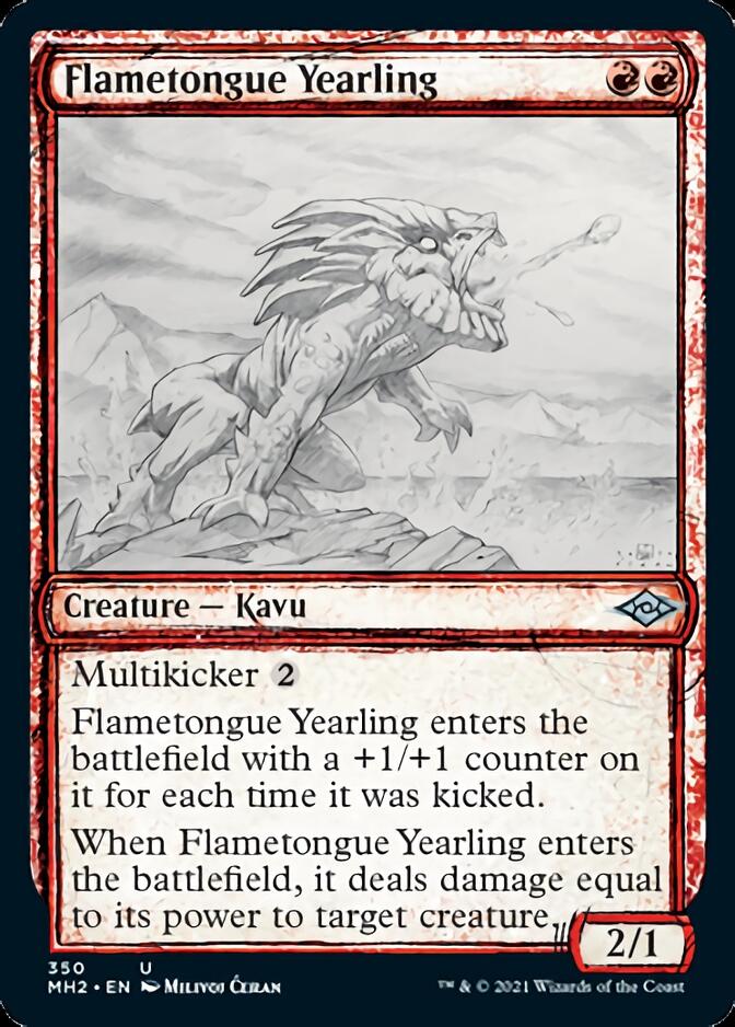 Flametongue Yearling (Sketch) [Modern Horizons 2] | Nerdhalla Games