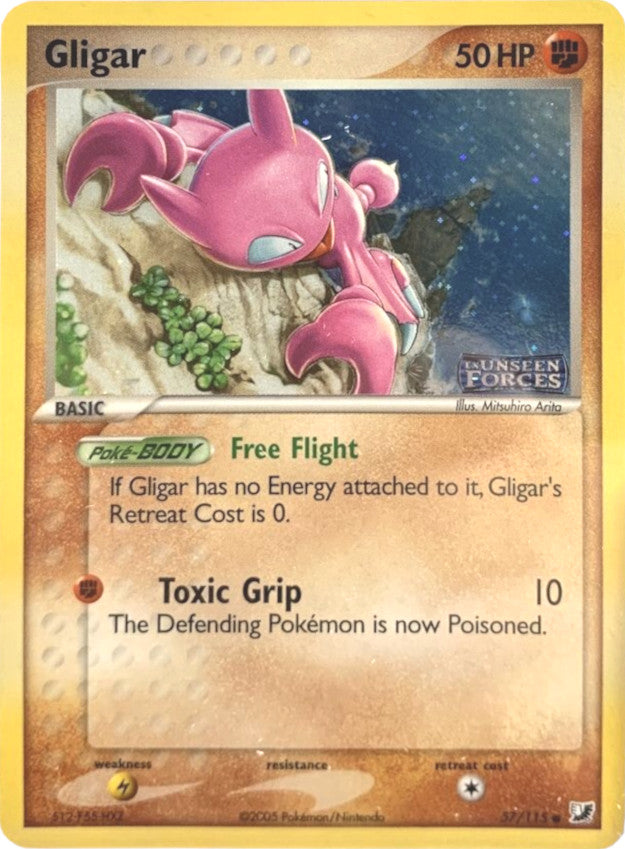 Gligar (57/115) (Stamped) [EX: Unseen Forces] | Nerdhalla Games