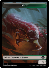 Insect (0043) (Ripple Foil) // Zombie Double-Sided Token [Modern Horizons 3 Tokens] | Nerdhalla Games