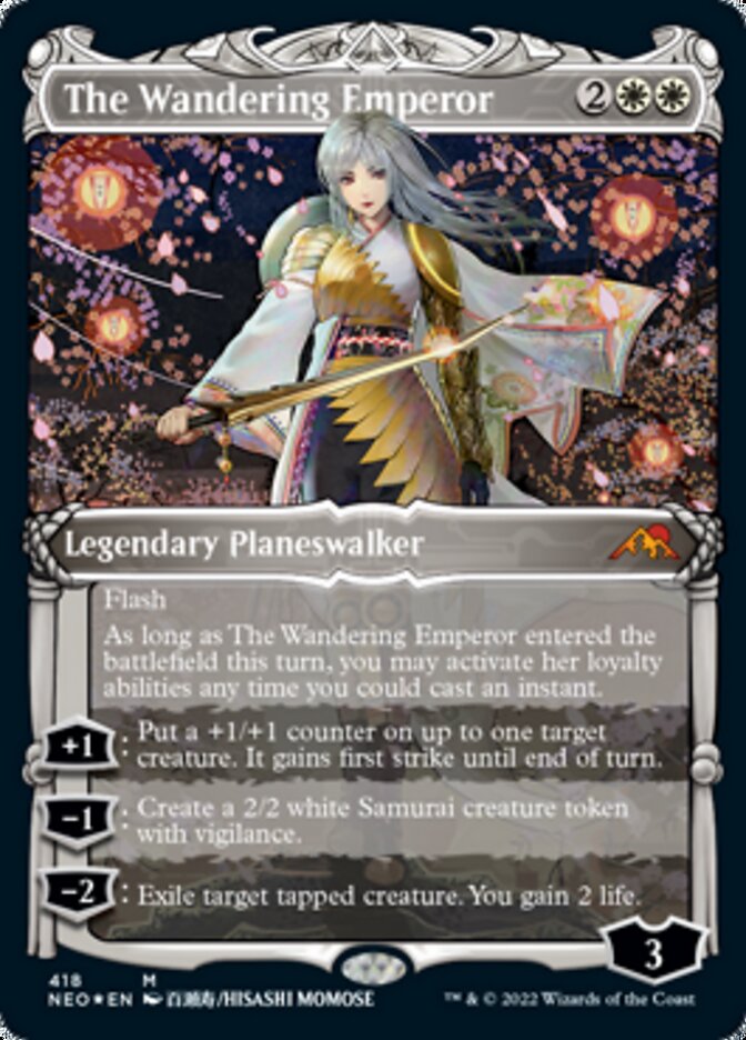 The Wandering Emperor (Showcase) (Foil Etched) [Kamigawa: Neon Dynasty] | Nerdhalla Games