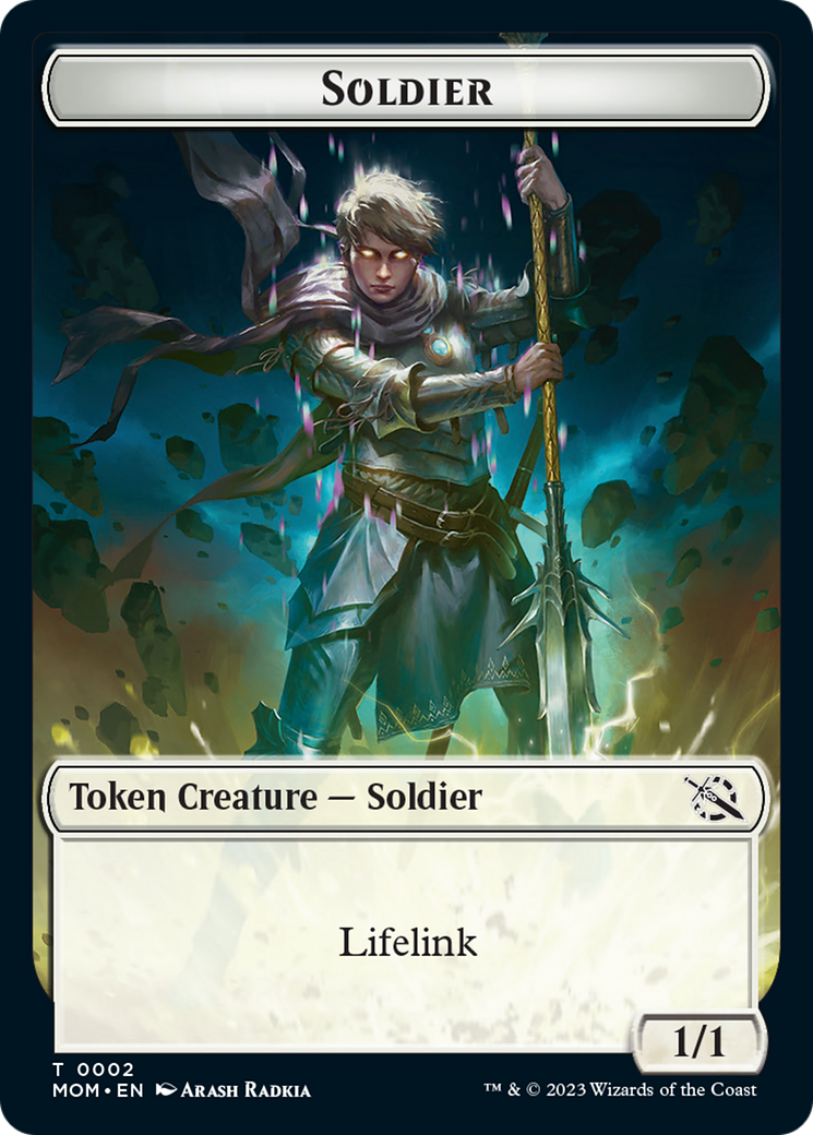 Soldier // Teferi Akosa of Zhalfir Emblem Double-Sided Token [March of the Machine Tokens] | Nerdhalla Games