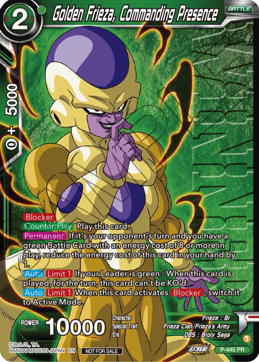 Golden Frieza, Commanding Presence (Winner) (P-445) [Tournament Promotion Cards] | Nerdhalla Games