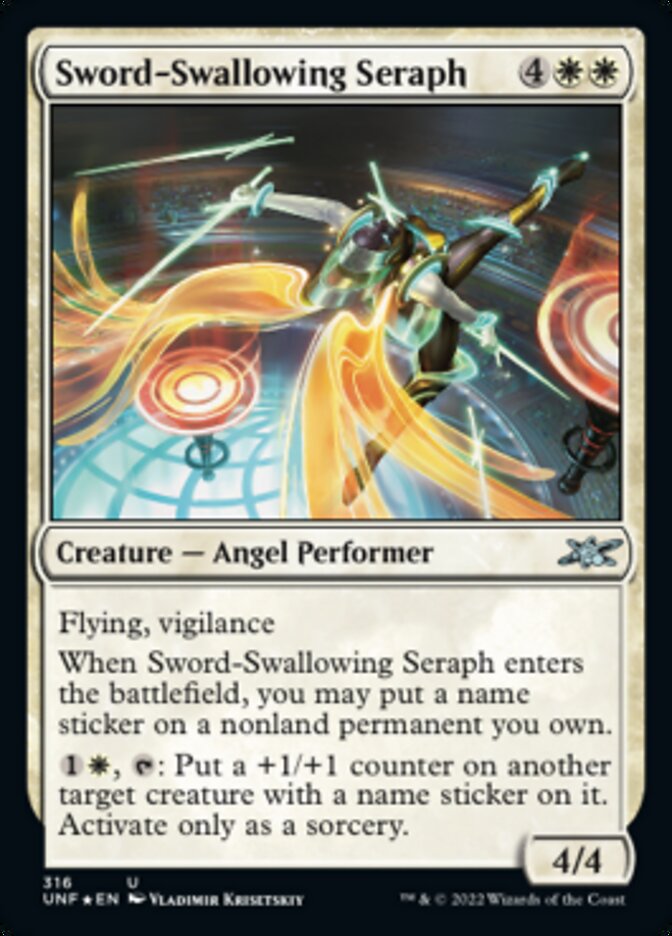 Sword-Swallowing Seraph (Galaxy Foil) [Unfinity] | Nerdhalla Games