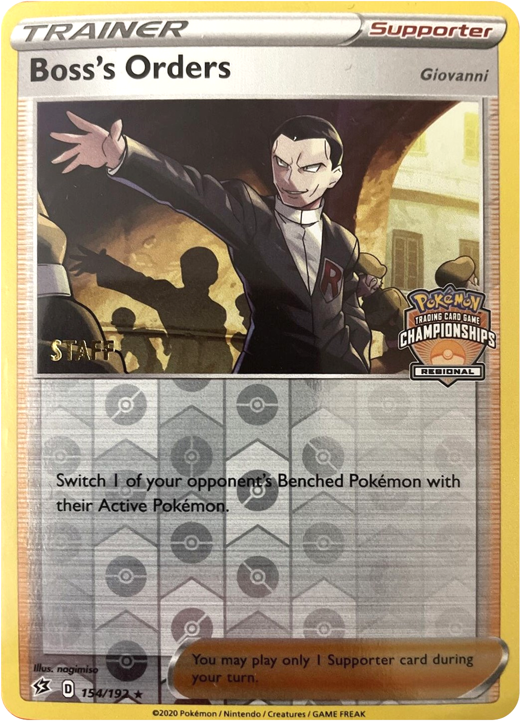 Boss's Orders (154/192) (Staff Regional Championships) [League & Championship Cards] | Nerdhalla Games