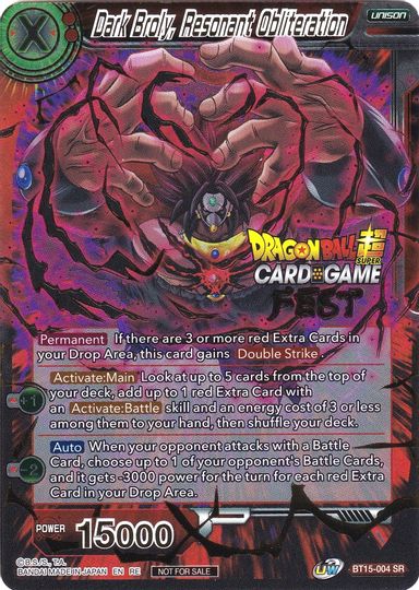 Dark Broly, Resonant Obliteration (Card Game Fest 2022) (BT15-004) [Tournament Promotion Cards] | Nerdhalla Games