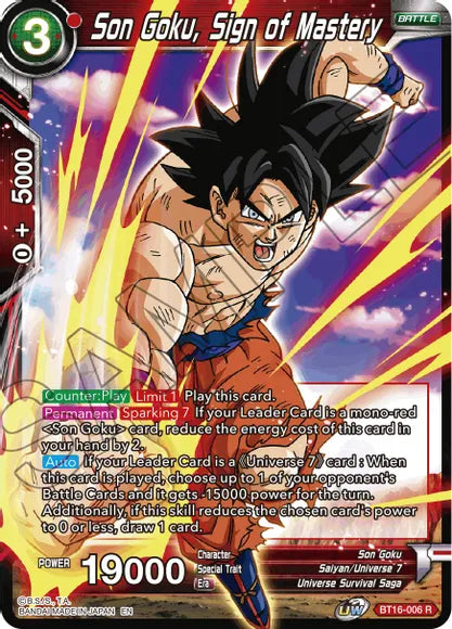 Son Goku, Sign of Mastery (BT16-006) [Realm of the Gods] | Nerdhalla Games