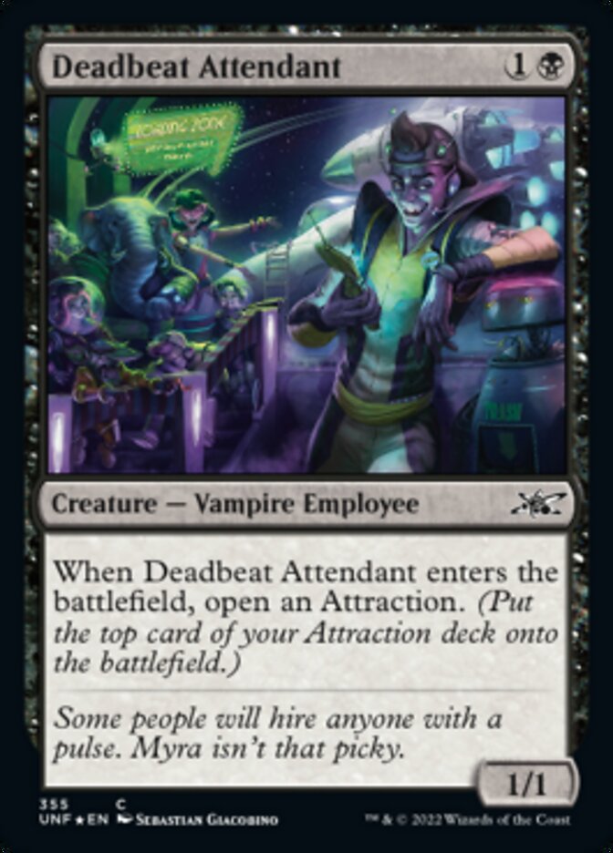 Deadbeat Attendant (Galaxy Foil) [Unfinity] | Nerdhalla Games