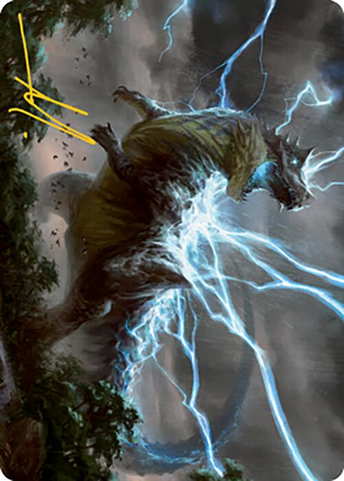 Thrasta, Tempest's Roar Art Card (41) (Gold-Stamped Signature) [Modern Horizons 2 Art Series] | Nerdhalla Games