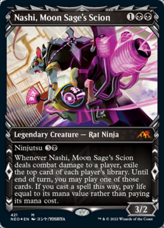 Nashi, Moon Sage's Scion (Showcase) (Foil Etched) [Kamigawa: Neon Dynasty] | Nerdhalla Games